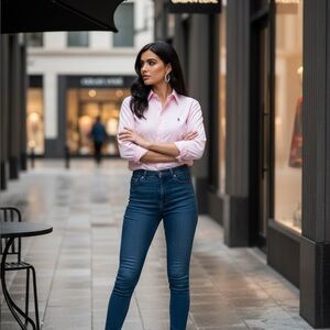 Ralph Lauren polo long sleeve pink ladies top